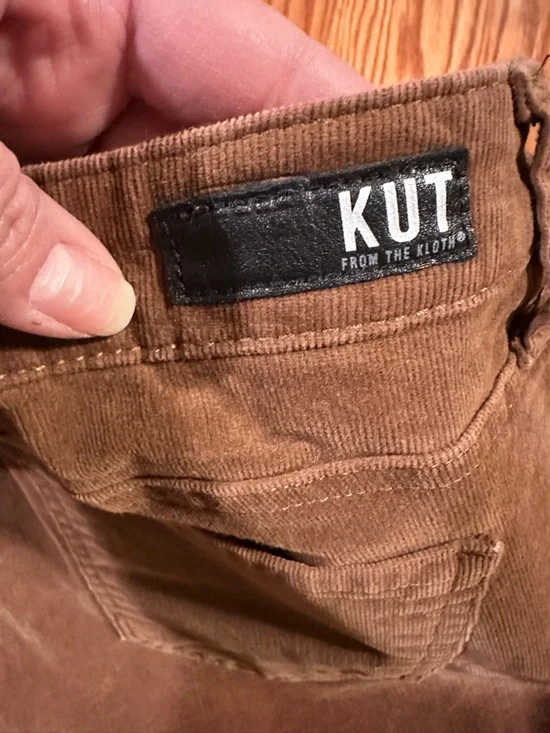 Kut from the Kloth Brown Corduroy Catherine Boyfriend Straight Leg Pant Size 10 - Picture 7 of 8